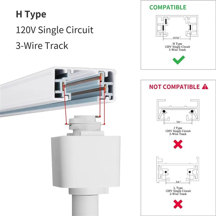 H Type Track Lighting Rail Ceiling Spotlight 2