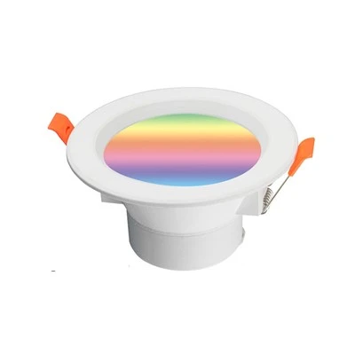 Lâmpada embutida LED RGB inteligente, luz de teto embutida controlada por aplicativo