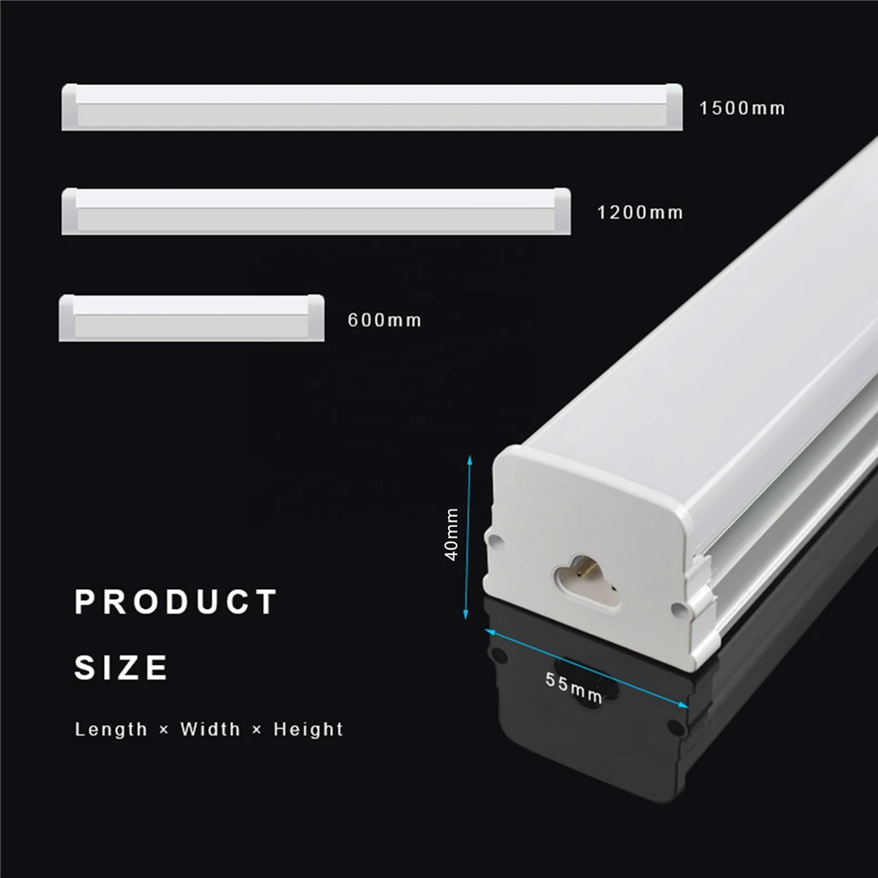 Escritório comercial/residencial 600/1200/1500mm 2/4/5/8 pés luzes lineares LED conectáveis/luzes de tira LED