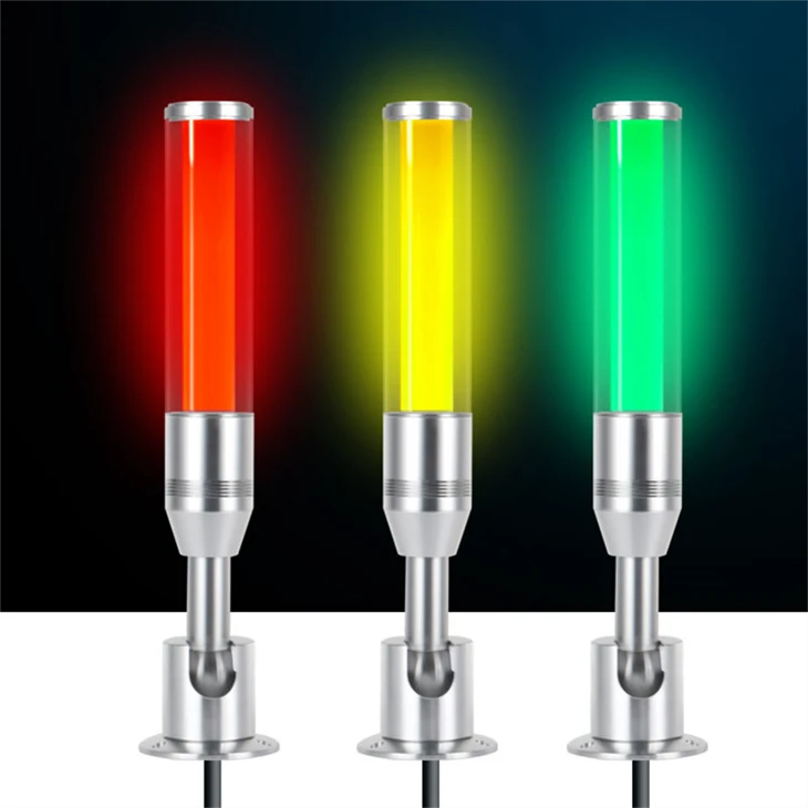 Luzes de advertência LED, tipo torre indicadora de máquina CNC vermelha / laranja / verde industrial com som de campainha.