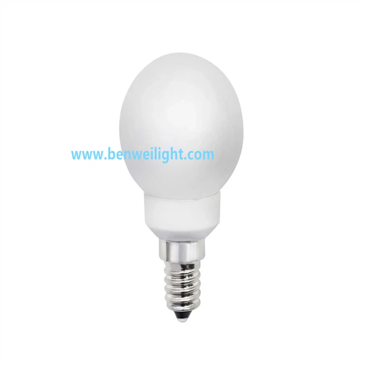Lâmpada LED E14, luz globo G45 de 3W, regulável, equivalente a 40W, quente/branco