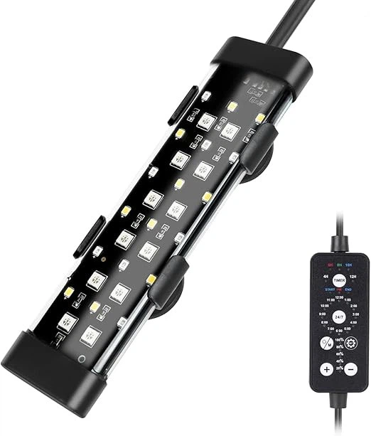 Hygger Submersible LED Aquarium Light, 8W 7 in 24/7 Mode Fish Tank Light With 5 Rows Beads