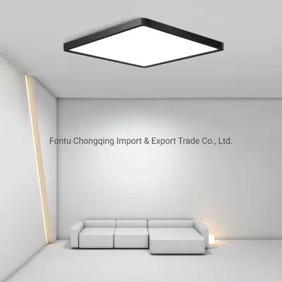 Luminárias de teto LED quadradas de 24 W com montagem embutida, lâmpada de teto LED branca neutra preta 4000K Anel de lâmpada de teto LED