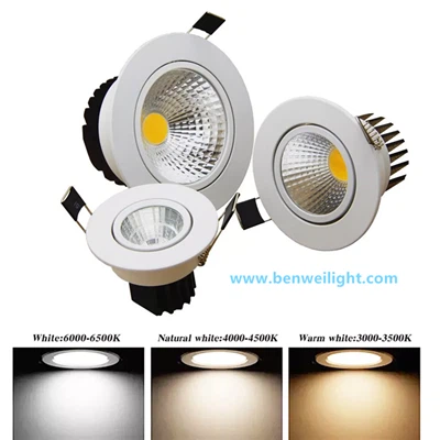 Downlight LED COB regulável, multi{0}}Watts, 85V-240V