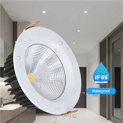 Downlight COB embutido - Anti{1}}reflexo 12W/15W/20W/30W IP65 (caixa de alumínio)