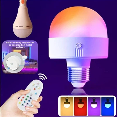 Lâmpada LED RGB inteligente - moderna recarregável e regulável (base E26/E27)