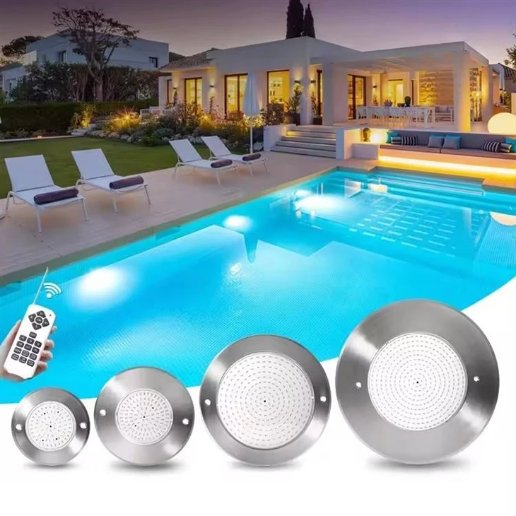 Luz subaquática para piscina LED RGB de aço inoxidável à prova d'água